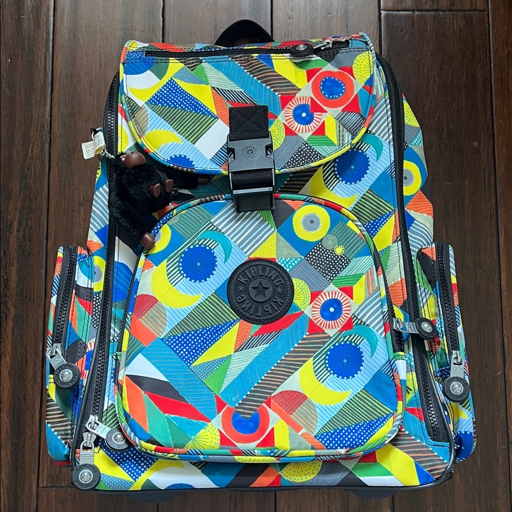 SOLD Kipling Multicolor Geometric Backpack